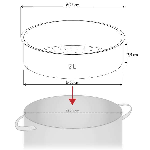 Vaporera de vidrio para cocinar al vapor