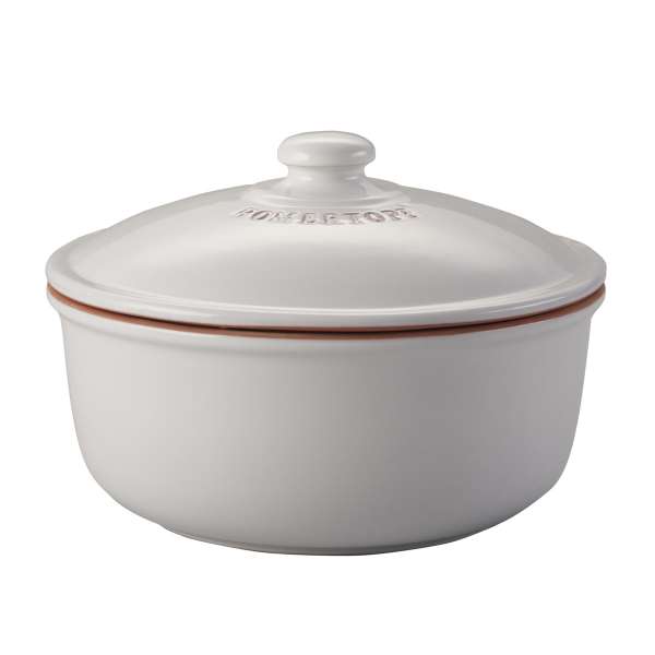 Molde cerámica blanca con tapa para pan Molde cerámica blanca con tapa para pan