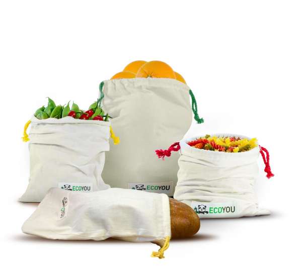 Bolsas de algodón bio para alimentos (4 uds)
