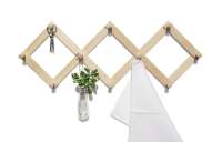 Vista previa: Perchero ajustable de madera 10 ganchos Vista previa: Perchero ajustable de madera 10 ganchos