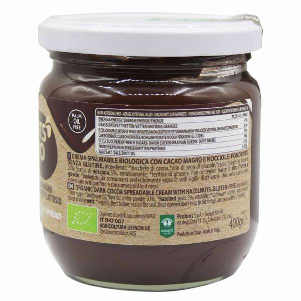 Crema ecológica de cacao negro con avellanas