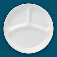 Vista previa: Plato de vidrio Corelle con 3 secciones ø 26 cm Vista previa: Plato de vidrio Corelle con 3 secciones ø 26 cm