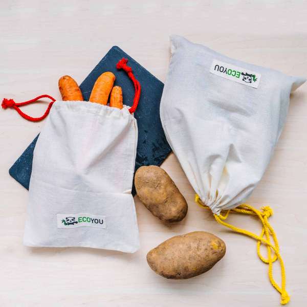 Bolsas de algodón bio para alimentos (4 uds)