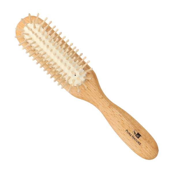 Cepillo para cabello con púas de madera redondeadas Cepillo para cabello con púas de madera redondeadas