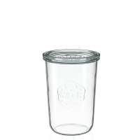 Tarros rectos WECK de 750 ml con tapa de vidrio – 6 unidades