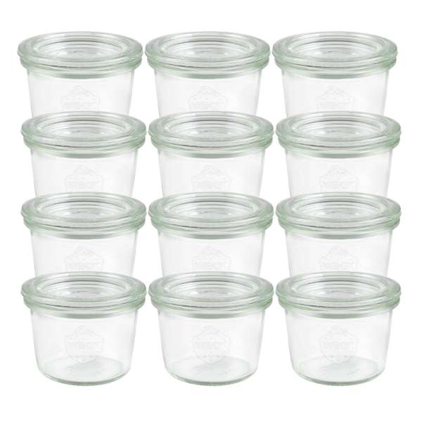 Pack de 12 tarros de Weck de 50 ml. con tapa Pack de 12 tarros de Weck de 50 ml. con tapa