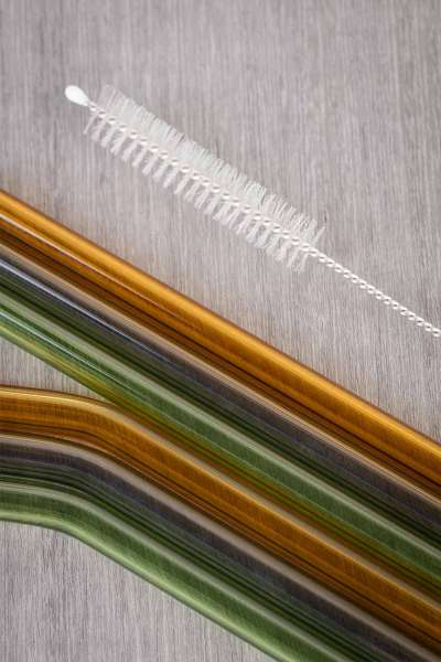 Cañas de vidrio para bebida (6 uds.)