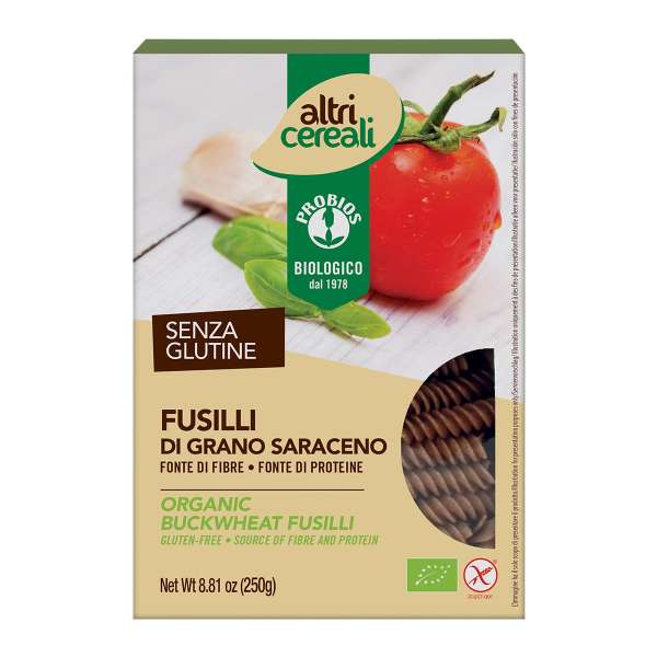 Espirales fusilli ecológicas de trigo sarraceno sin gluten Espirales fusilli ecológicas de trigo sarraceno sin gluten