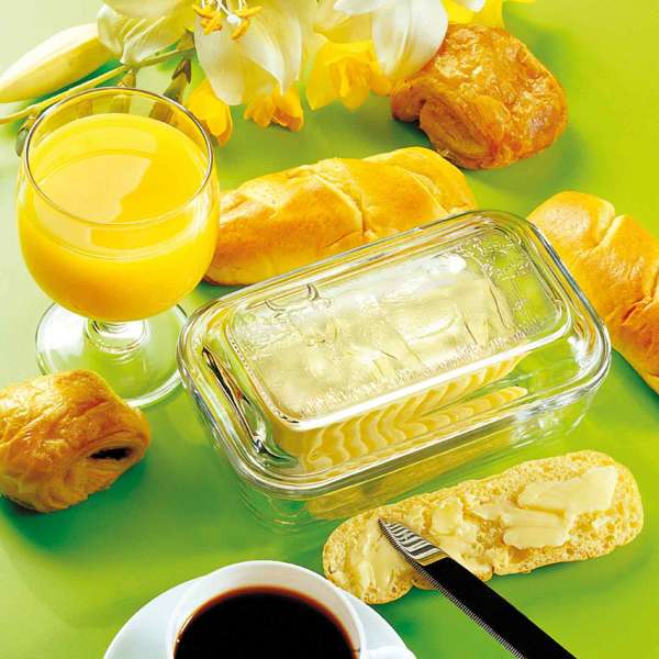 Mantequera de vidrio