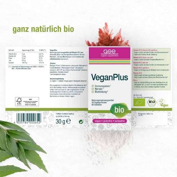 Suplemento ecológico VeganPlus de GSE