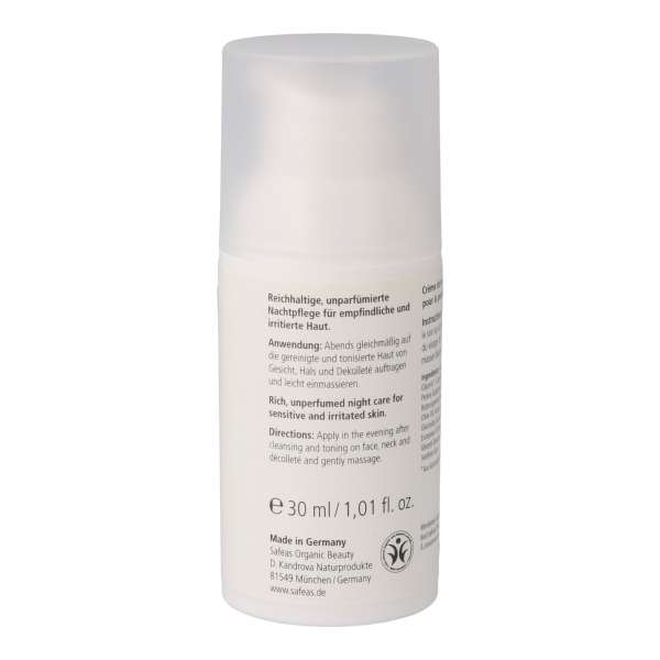 Crema facial de noche Olive Sensitive de Safeas