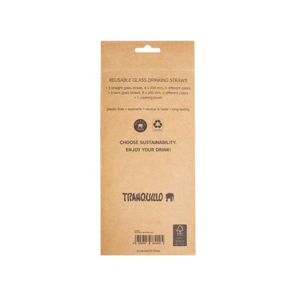 Cañas de vidrio para bebida (6 uds.)