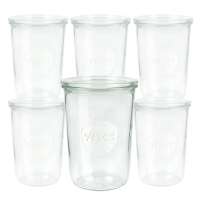 Tarro de vidrio con tapa 850 ml (pack de 6) Tarro de vidrio con tapa 850 ml (pack de 6)