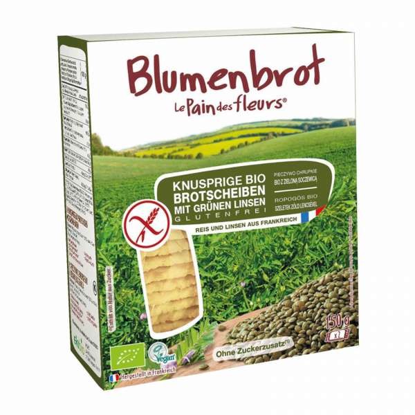 Crackers bio de lentejas verdes sin gluten Crackers bio de lentejas verdes sin gluten