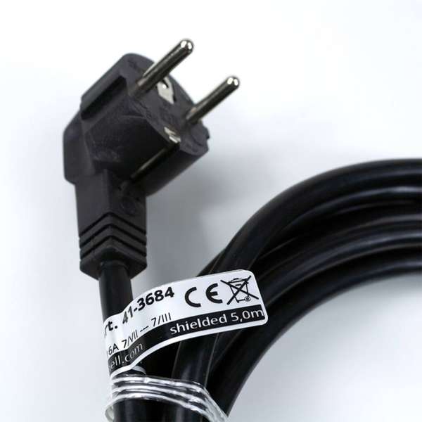 Cable alargador blindado antirradiación negro 5m.