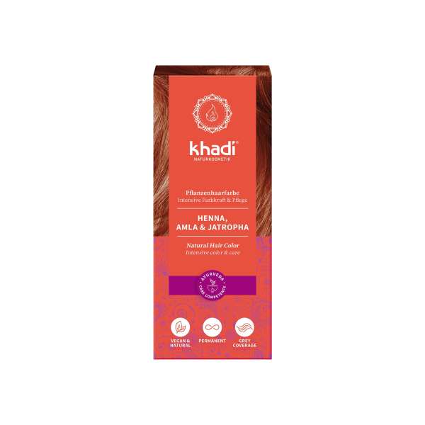 Tinte vegetal ecológico Khadi con Henna, Amla y Jatropha Tinte vegetal ecológico Khadi con Henna, Amla y Jatropha