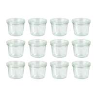 Tarro de vidrio con tapa de 80 ml (pack de 6)