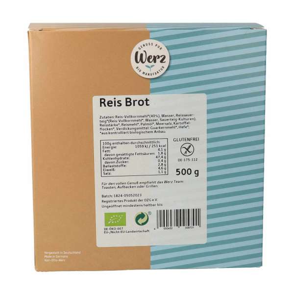 Pan de arroz ecológico sin gluten