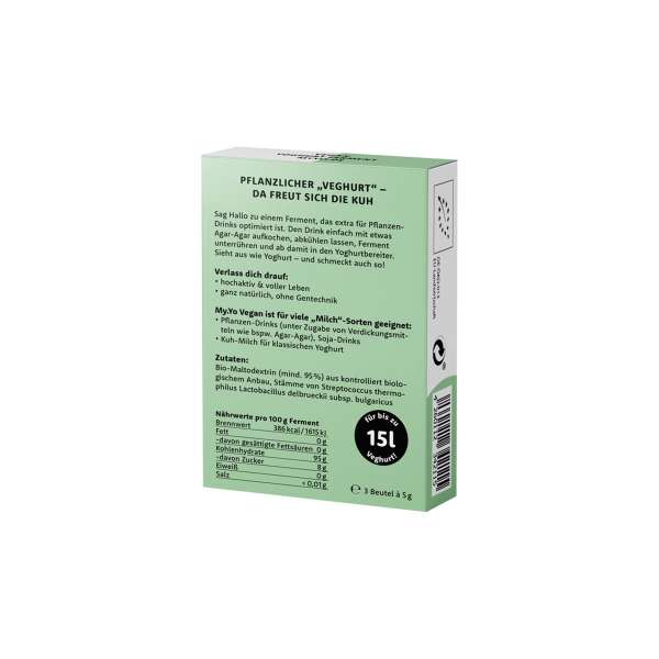 Fermentos ecológicos para hacer yogur vegano