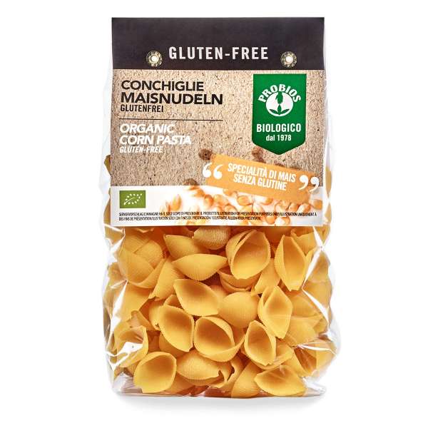 Conchas-conchiglie ecológicas de maíz sin gluten Conchas-conchiglie ecológicas de maíz sin gluten