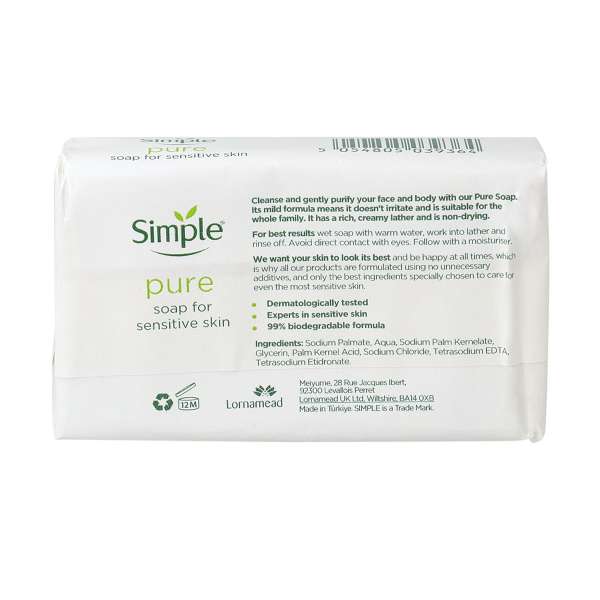 Jabón puro de Simple sin fragancia