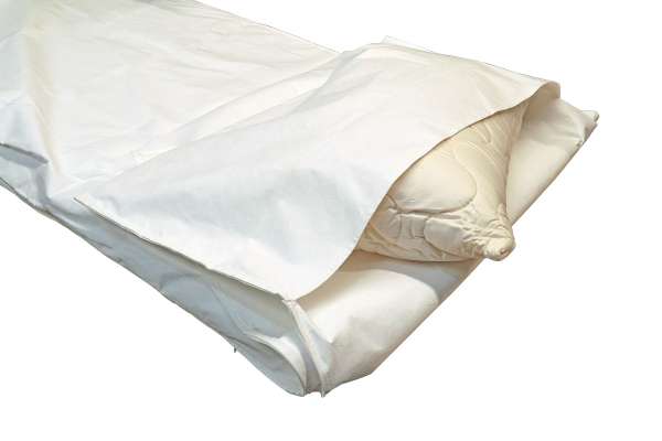 Funda antiácaros para saco de dormir con funda para almohada 80x220 cm.