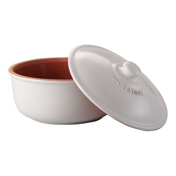 Molde cerámica blanca con tapa para pan