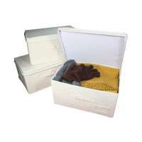 Caja de tela de algodón bio con tapa Caja de tela de algodón bio con tapa