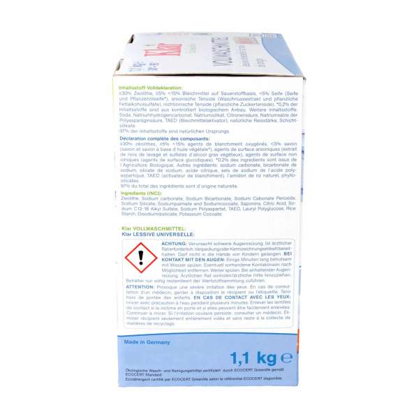 Detergente en polvo nueces de lavado Klar 1,1kg