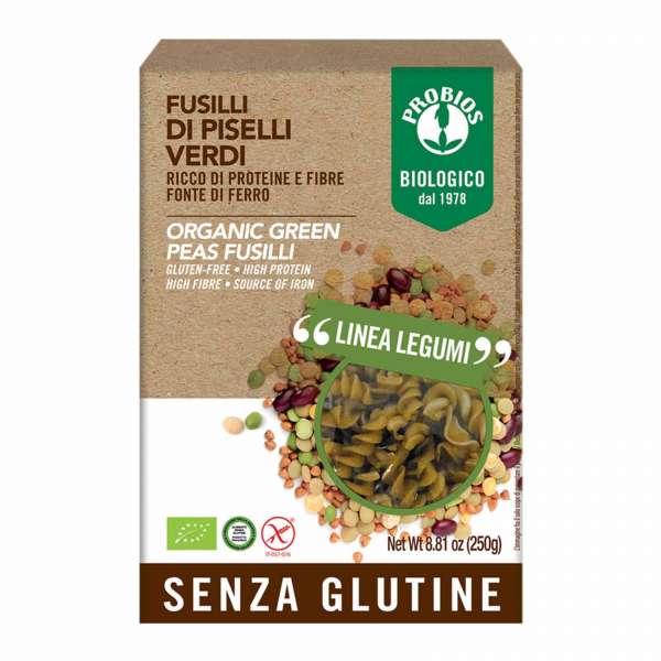 Espirales fusilli de guisantes ecológicos sin gluten Espirales fusilli de guisantes ecológicos sin gluten
