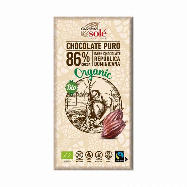 Chocolate negro ecológico 86% Chocolate negro ecológico 86%