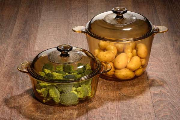 Set cacerola y olla con tapa de vitrocerámica