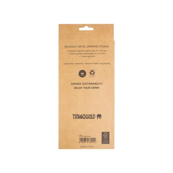 Cañas de acero inox para bebidas (6 uds.)