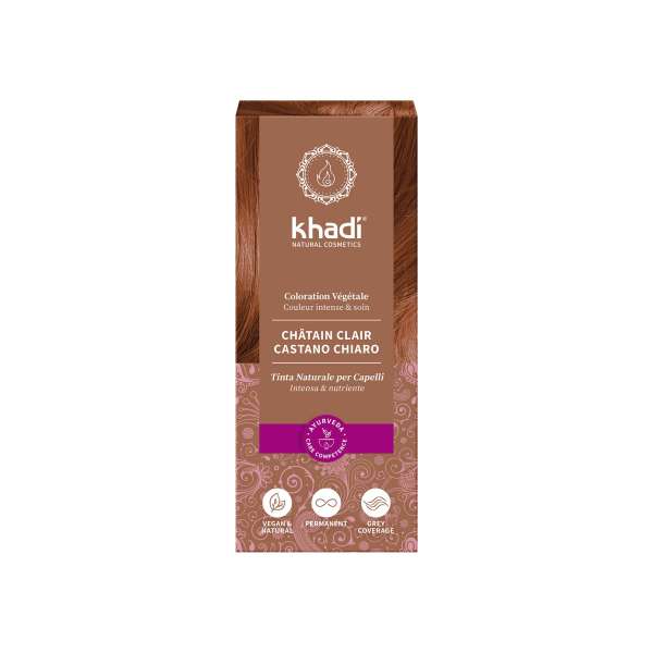 Tinte vegetal ecológico Khadi castaño claro Light Brown