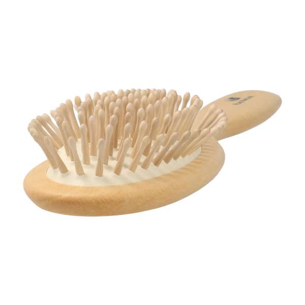 Cepillo para cabello con púas de madera redondeadas