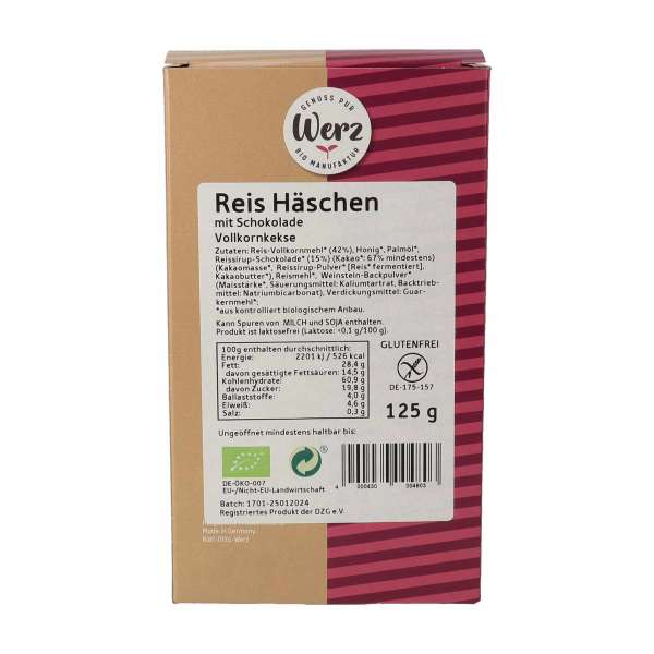 Galletas ecológicas conejo de Werz sin gluten