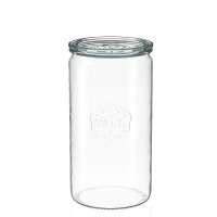 Tarro Cilíndrico WECK de 1450 ml con Tapa de Vidrio – Pack de 6