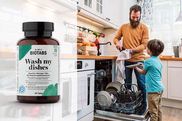 Tabletas lavavajillas Biotabs 3 en 1 sin perfume ni detergente