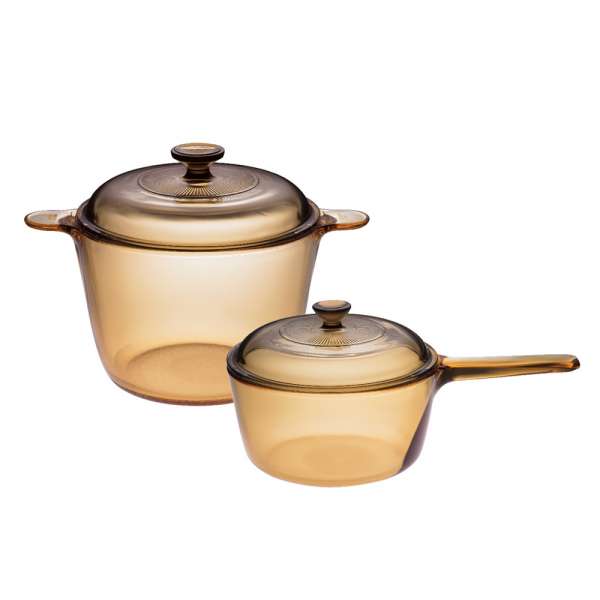 Set de cazo y olla de vitrocerámica con tapa Set de cazo y olla de vitrocerámica con tapa