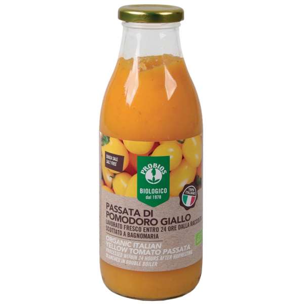 Puré "passata" de tomate amarillo ecológico Puré "passata" de tomate amarillo ecológico