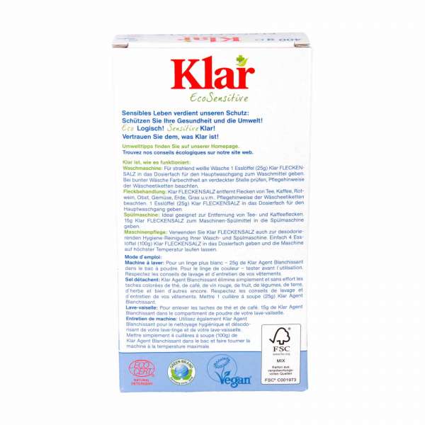 Blanqueador para ropa blanca sin fragancia