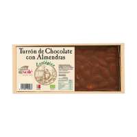 Turrón ecológico de chocolate con almendras