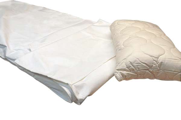 Funda antiácaros para saco de dormir con funda para almohada 80x220 cm.