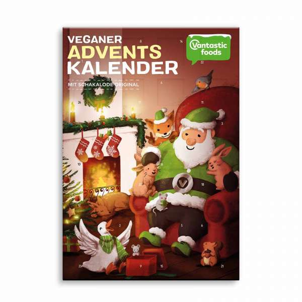 Calendario de adviento con chocolate vegano Calendario de adviento con chocolate vegano