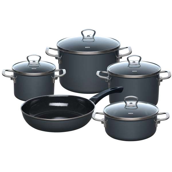 Batería cocina hierro esmaltado natural 5 piezas Nouvelle Batería cocina hierro esmaltado natural 5 piezas Nouvelle