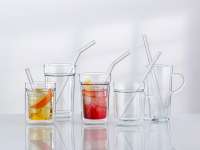 Vista previa: Pajitas de vidrio curvas para bebidas (set 6 uds) Vista previa: Pajitas de vidrio curvas para bebidas (set 6 uds)