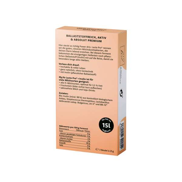 Fermentos ecológicos de yogur con inulina