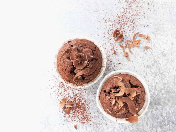 Magdalenas-muffins ecológicas de chocolate negro