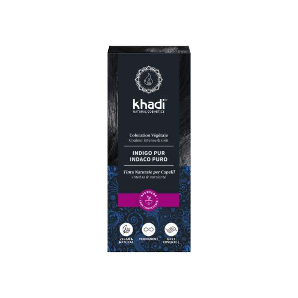 Tinte vegetal ecológico Khadi negro azulado Pure Indigo