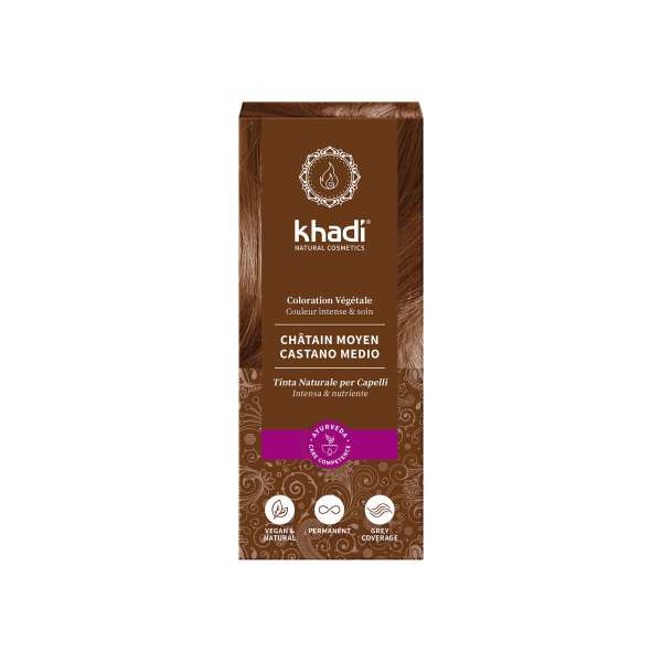 Tinte vegetal ecológico Khadi castaño medio Medium Brown